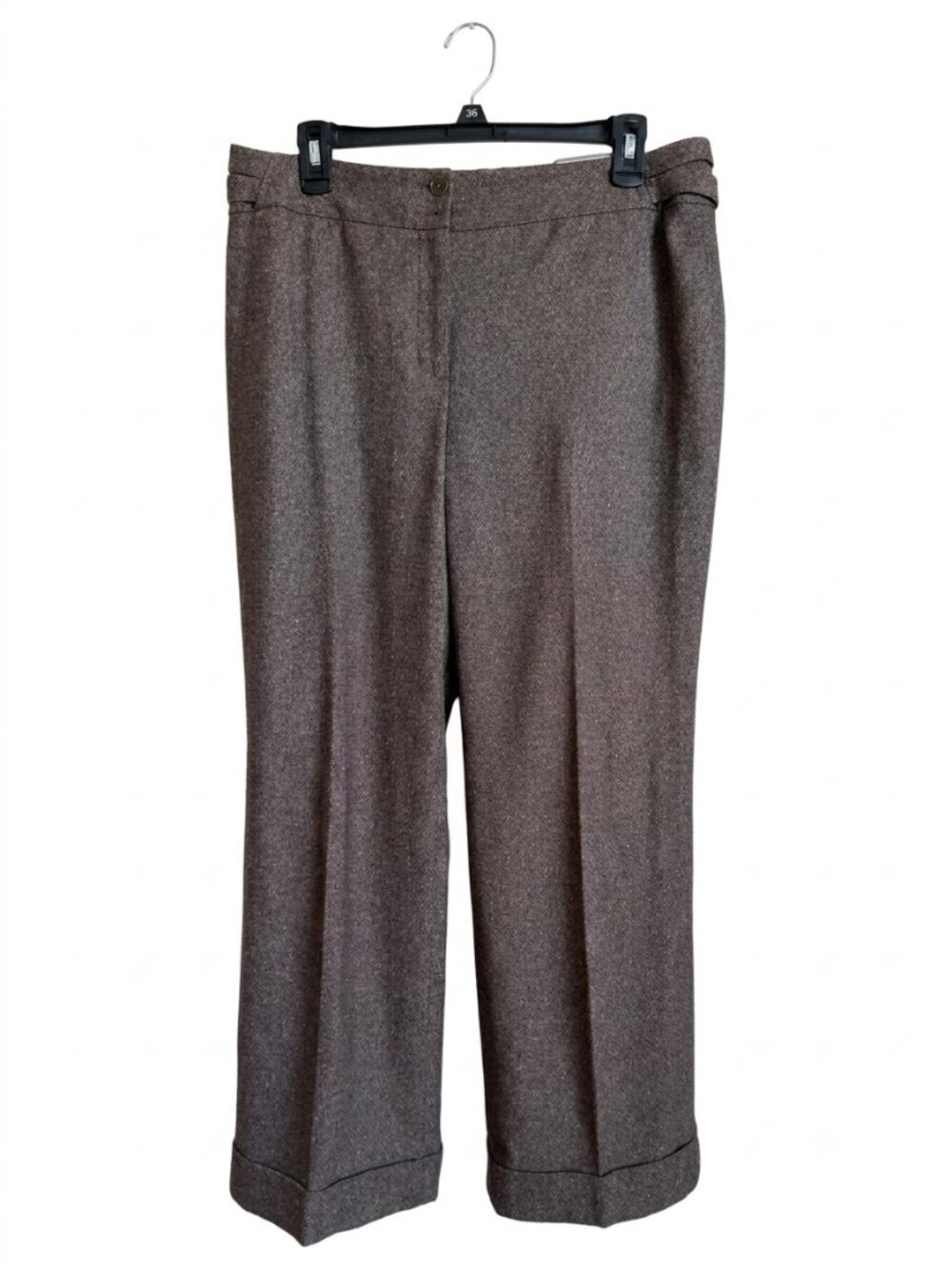 Ann Taylor Margo Wide Leg Stretch Trousers 12P Brown Petite NWT Work Pants Lined